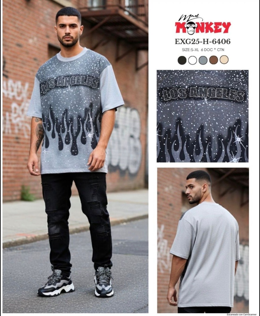 Pullover de Hombre Oversize LA con brillo