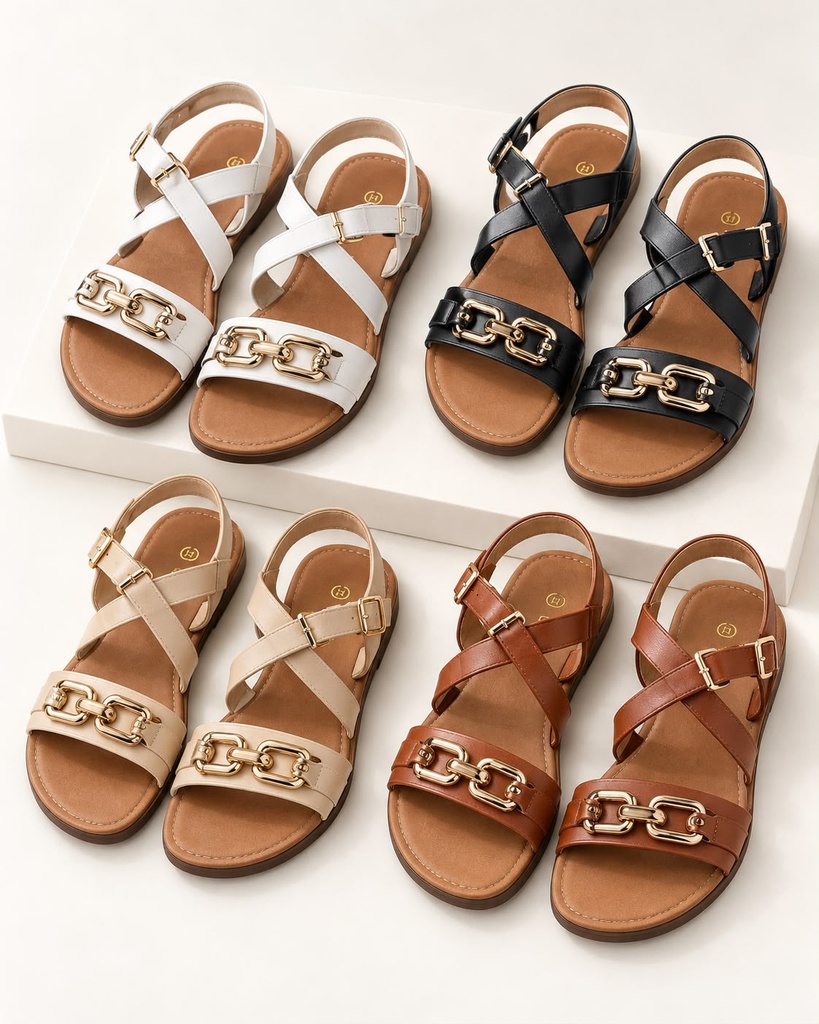 Sandalias con amarres de mujer