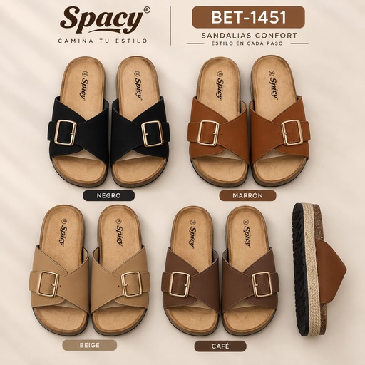 [BET-1451] Sandalias Spacy Confort BET-1451