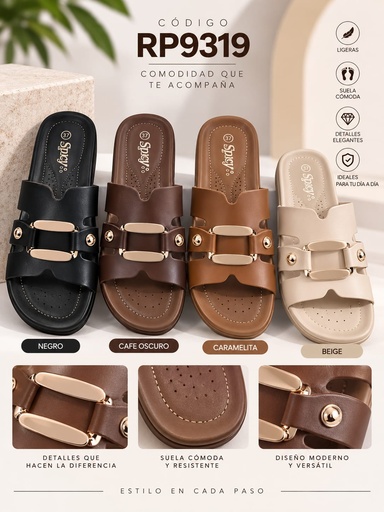 [RP9319] Sandalia Elegante Estilo Hermes con Hebilla